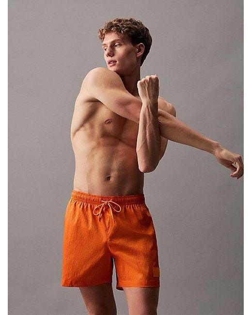 Bañador de largo medio con cordón antidesgarro Calvin Klein de hombre de color Multicolor