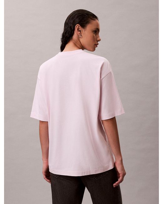 Calvin Klein Pink Relaxed Sequin Logo T-Shirt