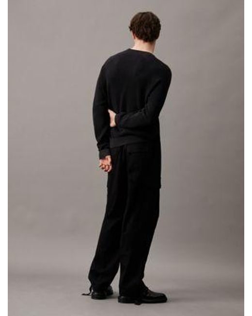 Calvin Klein Cargohose aus Baumwoll-Twill in Black für Herren