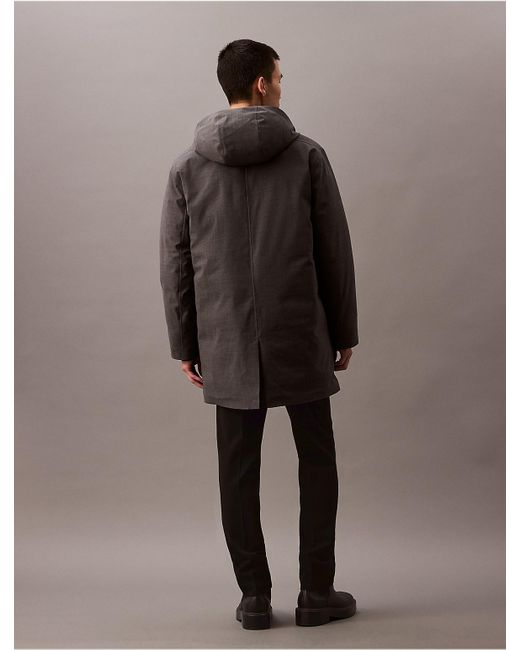 Calvin Klein Brown Tech Wool Blend Puffer Jacket for men