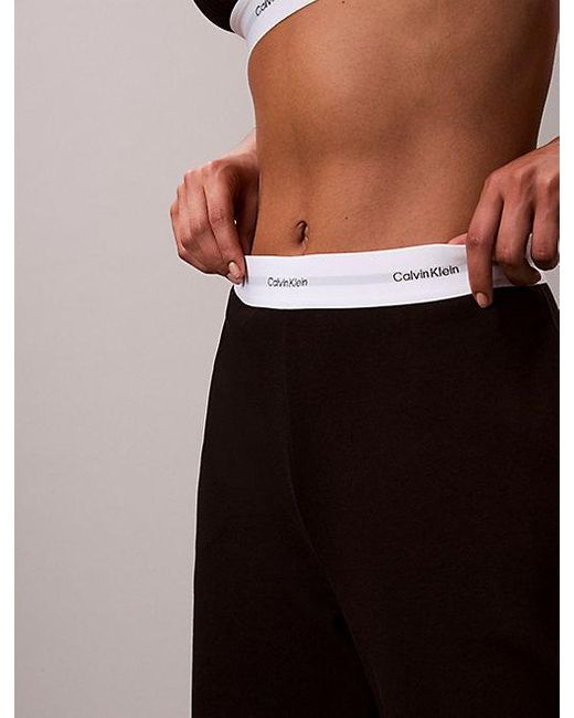 Calvin Klein White Pyjama Pants Logo Cotton Jersey