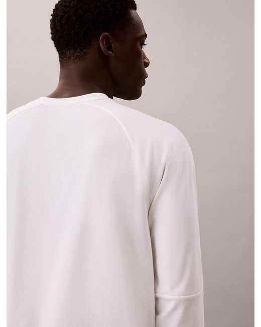Calvin Klein White Performance Long Sleeve Gym T-Shirt for men