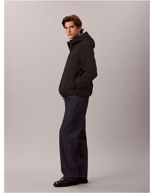 Calvin Klein Brown Softshell Lined Hooded Jacket for men