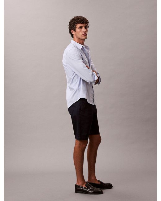 Calvin Klein Multicolor Cotton Stretch Chino Shorts for men