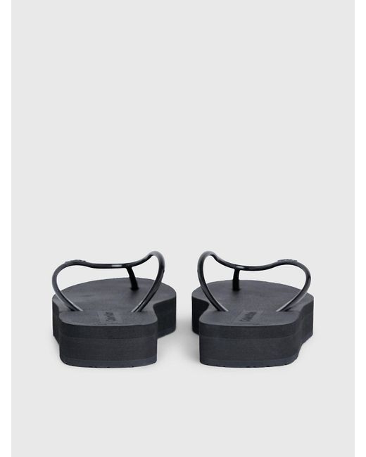 Calvin Klein Black Platform Flip Flops