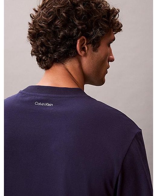 Calvin Klein Blue Jeans Embroidered Logo T-Shirt for men