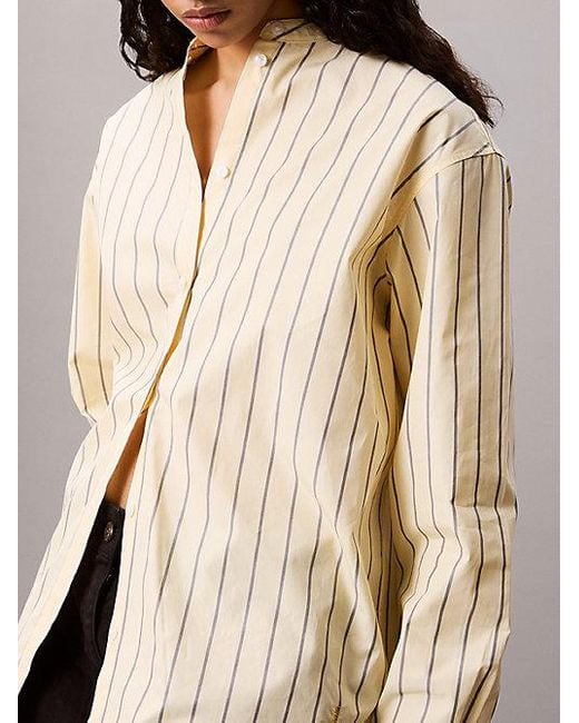 Calvin Klein Natural Gestreiftes Button-Down-Hemd