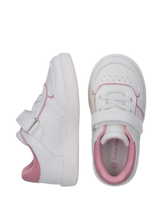 Calvin Klein White Toddlers And Kids Velcro Trainers