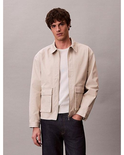 Calvin Klein Gray Jeans Cotton Stretch Utility Relaxed Jacket for men