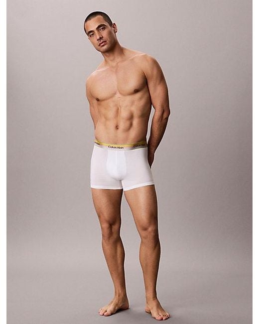Calvin Klein White Trunks Icon Cotton Stretch Pride for men