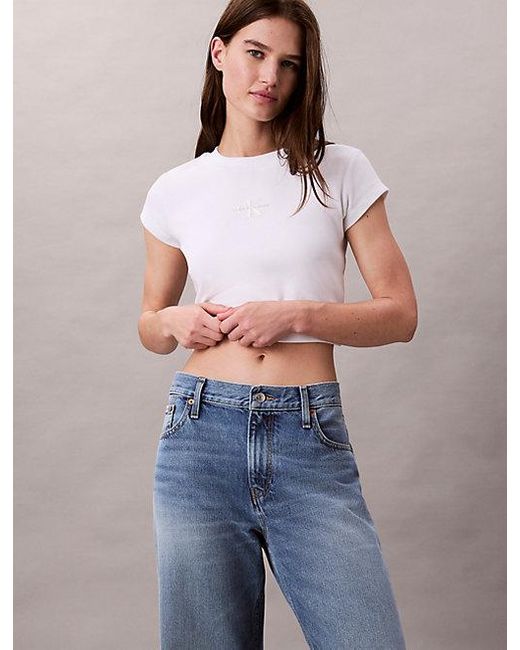 Calvin Klein Low Rise Baggy Jeans in het Blue