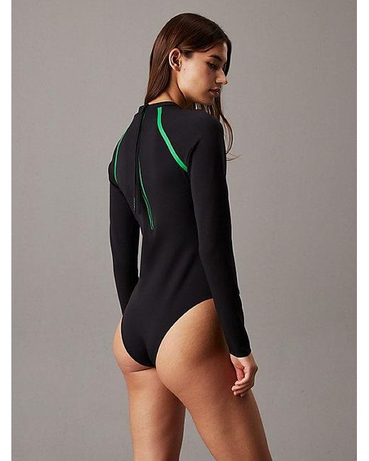 Calvin Klein Rashguard Badpak in het Black