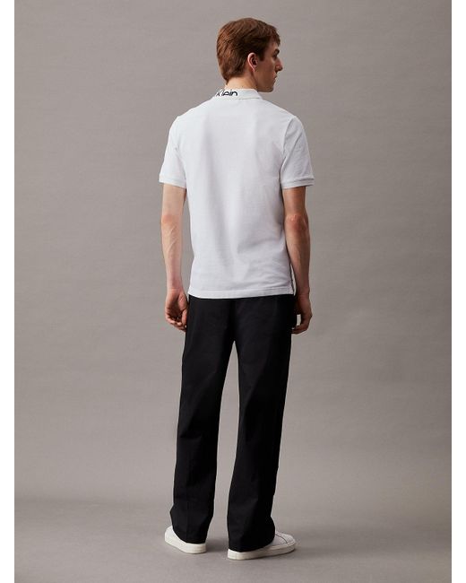 Calvin Klein Gray Slim Logo Polo Shirt for men