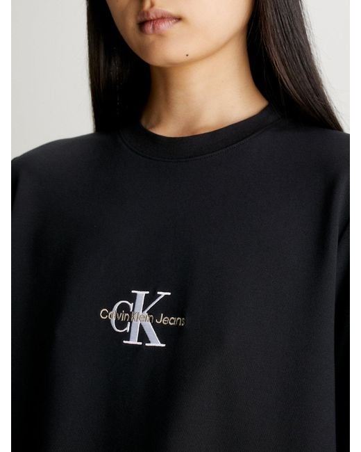 Robe chemise à manches longues en Milano Calvin Klein en coloris Black