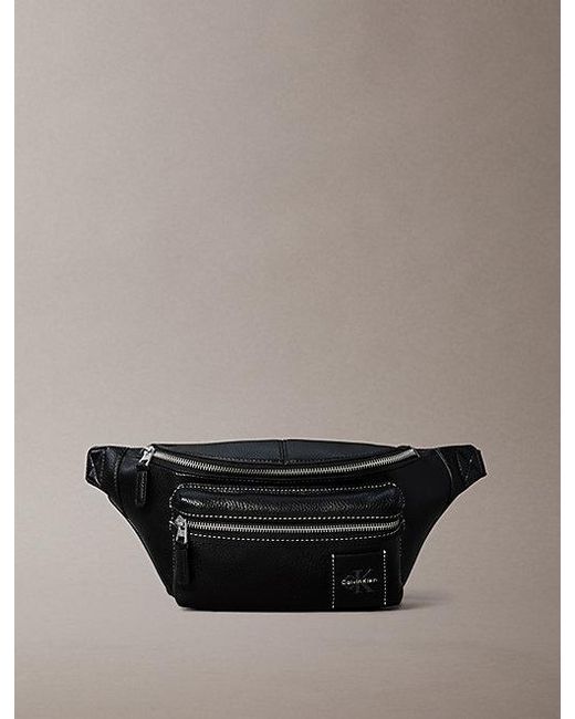 Calvin Klein Black Pebbled Signature Logo Bum Bag for men