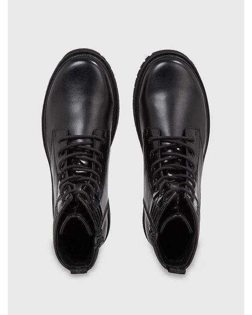 Calvin Klein Black Leather Boots for men