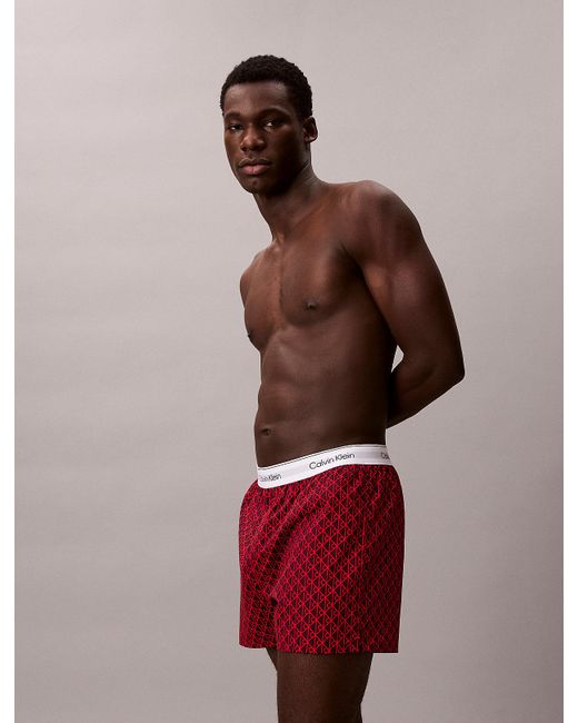 Calvin Klein Red 3 Pack Slim Boxers for men