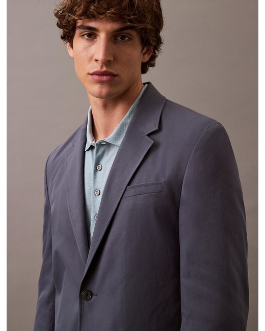 Calvin Klein Blue Slim Tech Travel Blazer for men