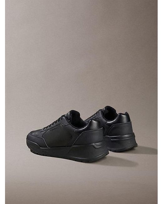 Calvin Klein Brown Leather Chunky Dad Trainers for men