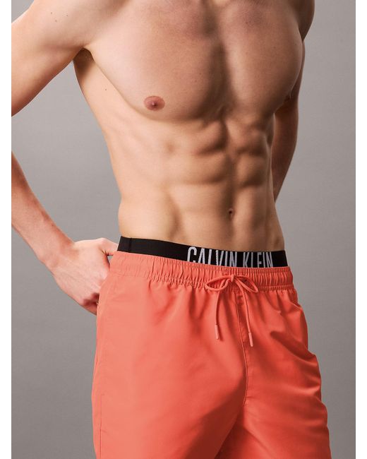 Pantaloncini Da Bagno Corti Con Fascia di Calvin Klein in Red da Uomo