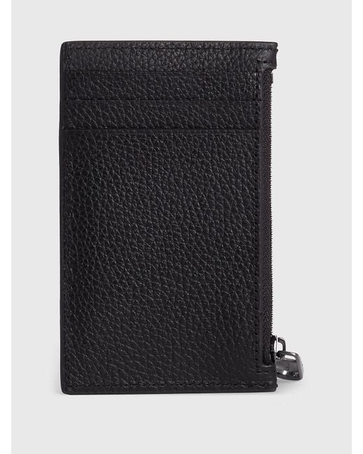 Porte-cartes en cuir zippé Calvin Klein pour homme en coloris Black