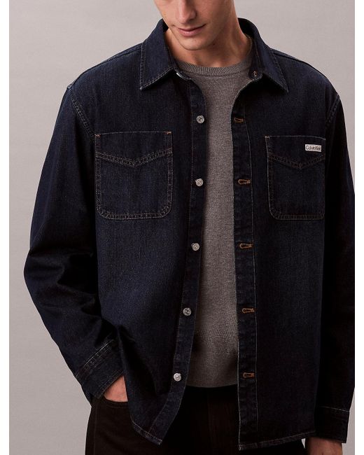Giacca A Camicia di Calvin Klein in Blue da Uomo