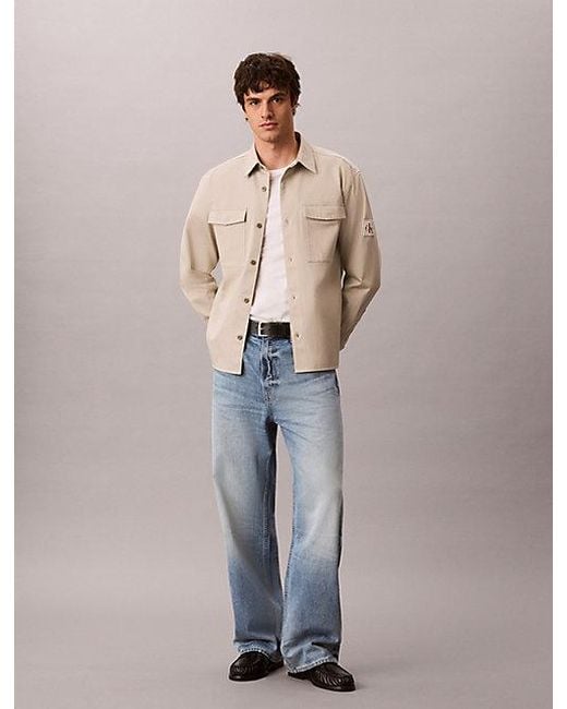 Calvin Klein Natural Jeans Cotton Twill Utility Overshirt for men