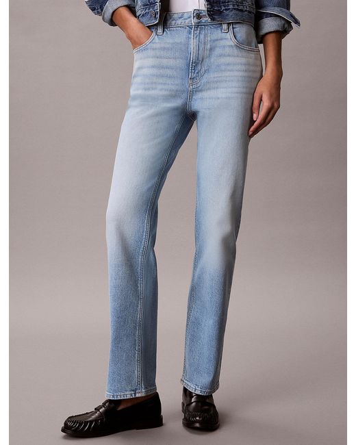 Calvin Klein Blue High Rise Straight Jeans