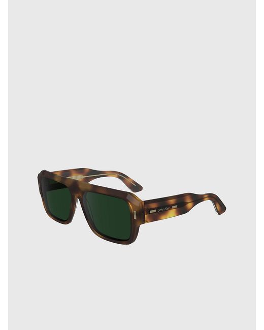 Calvin Klein Green Modified Rectangle Sunglasses Ck24501s