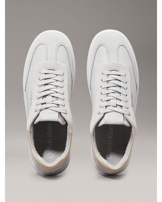 Calvin Klein Metallic Leather Low Profile Trainers