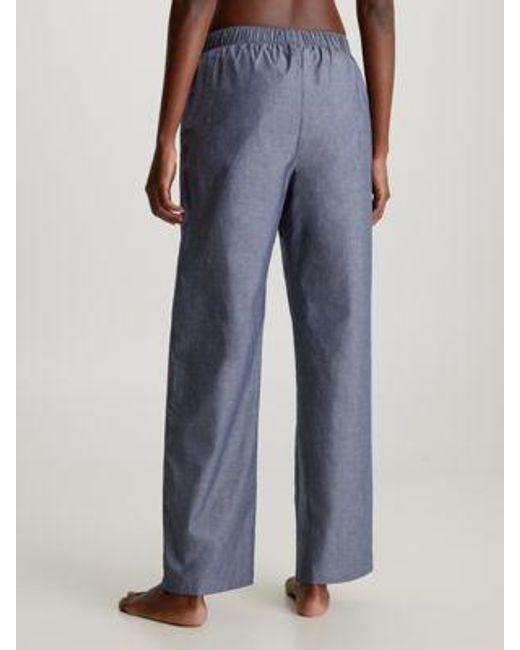 Calvin Klein Pyjamabroek - Pure Cotton in het Blue