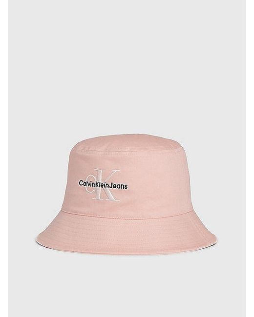 Calvin Klein Pink Bucket Hat aus Twill