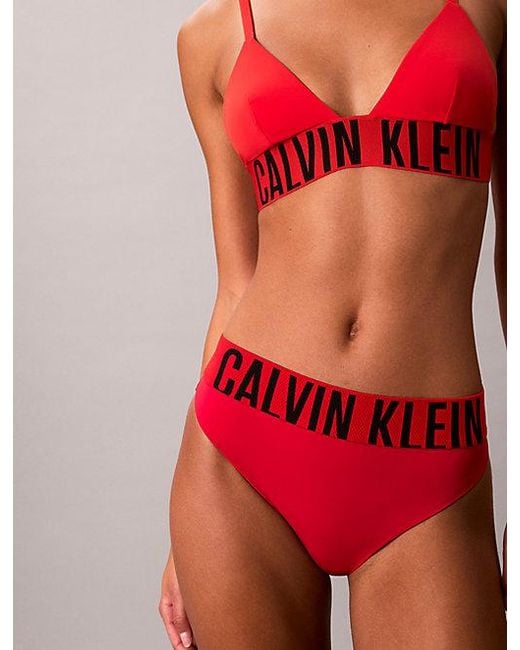 Calvin Klein Red Bikini Bottoms Intense Power