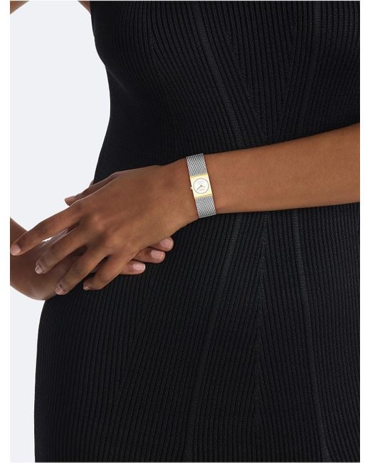 Calvin Klein White Geometric Dial Mesh Bracelet Watch