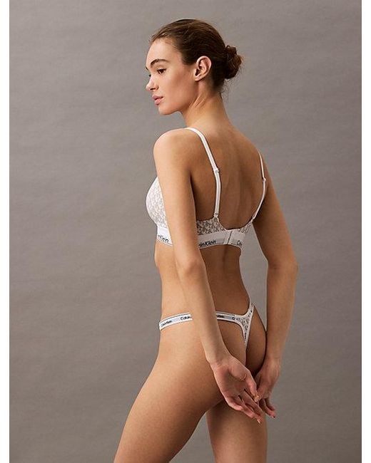 Calvin Klein Brown Dipped String Thong Icon Logo