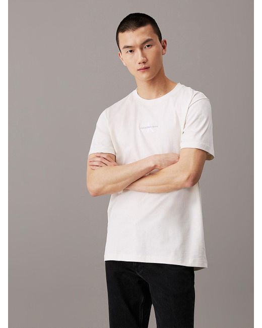 T-shirt avec monogramme Calvin Klein pour homme en coloris Gray