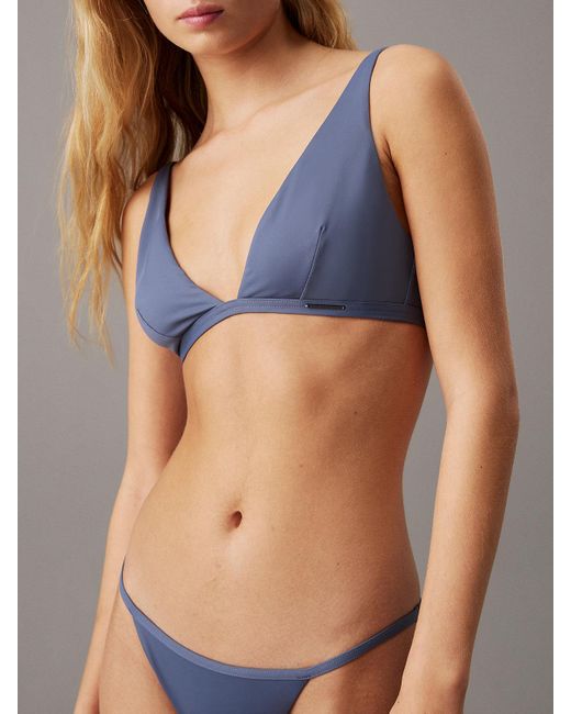 Calvin Klein Blue Triangle Bikini Top