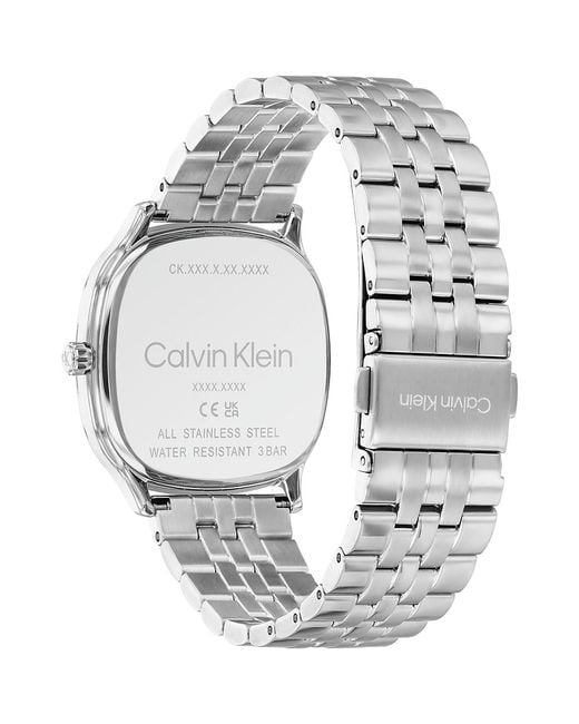 Calvin Klein Gray Rounded Case Sunray Dial Watch for men