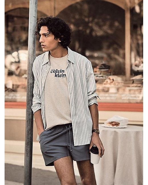 Calvin Klein Gray Jeans Relaxed Logo T-Shirt for men