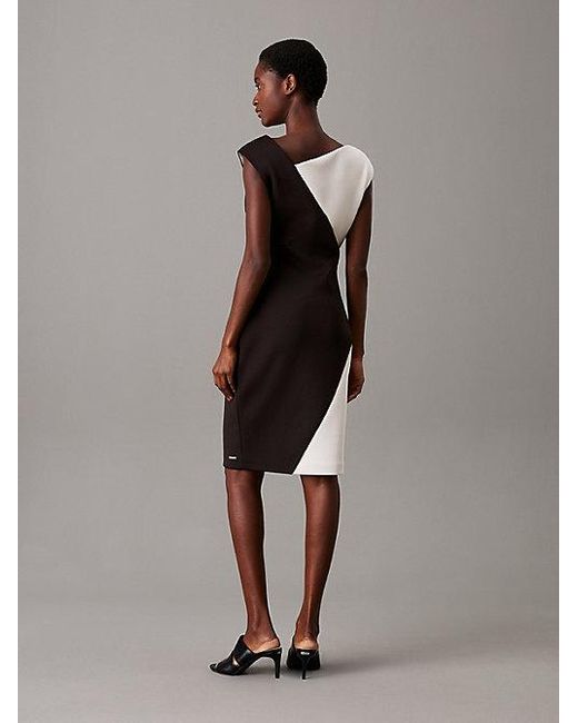 Calvin Klein Gray Slim Colourblock Dress
