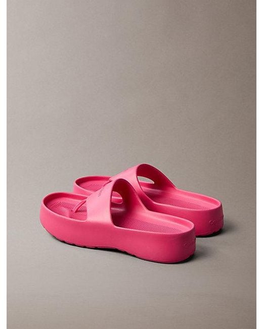 Calvin Klein Pink Dorita Platform One Piece Sandals
