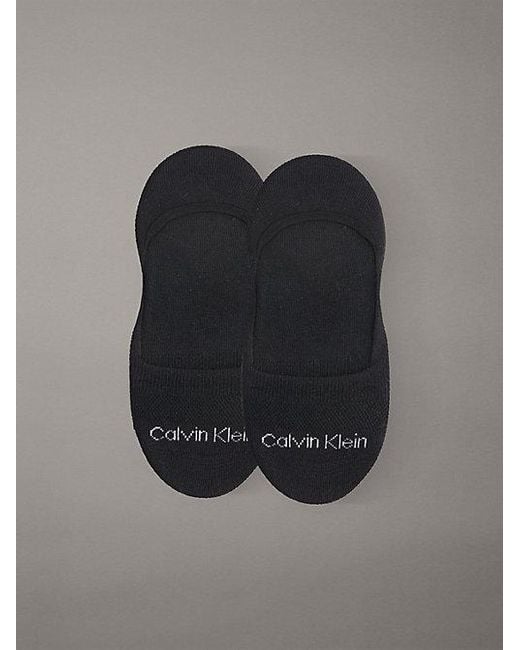 Calvin Klein Black 2 Pack Moisture-Wicking Invisible Socks