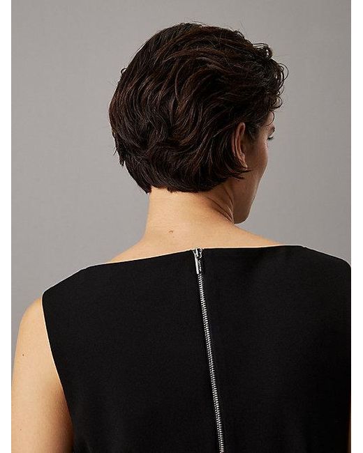Calvin Klein Black Slim Gathered Dress