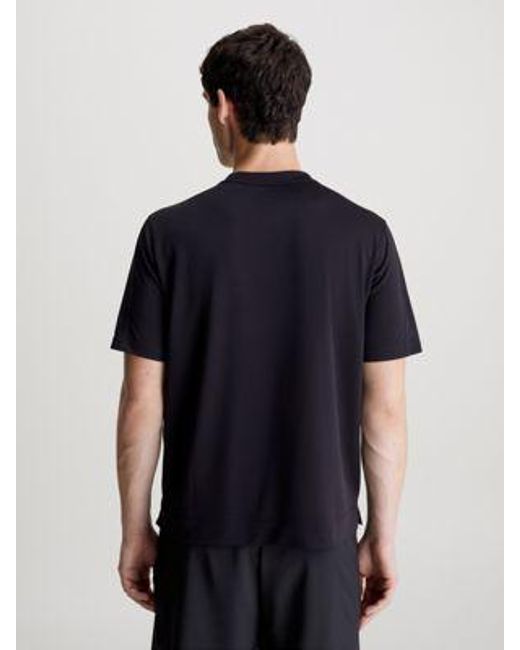 Calvin Klein Strukturiertes Gym-T-Shirt in Blue für Herren