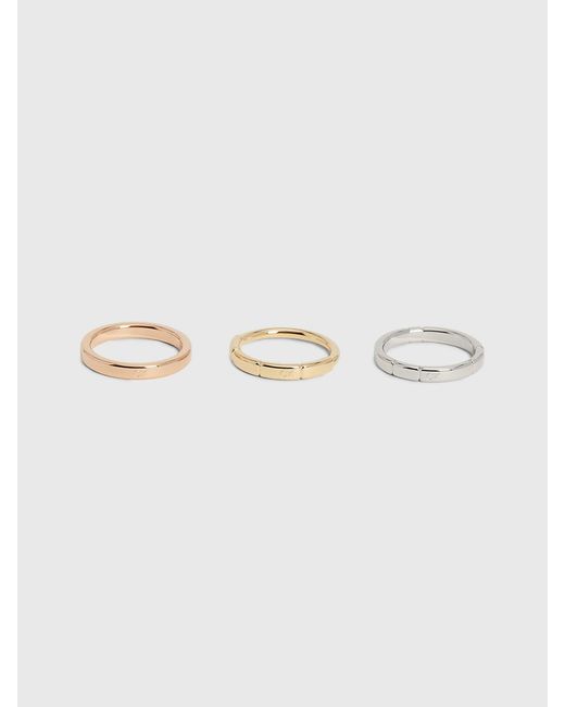 Calvin Klein Multicolor 3-Piece Rings Set