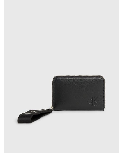Calvin Klein Black Recycled Wristlet Zip Around Wallet