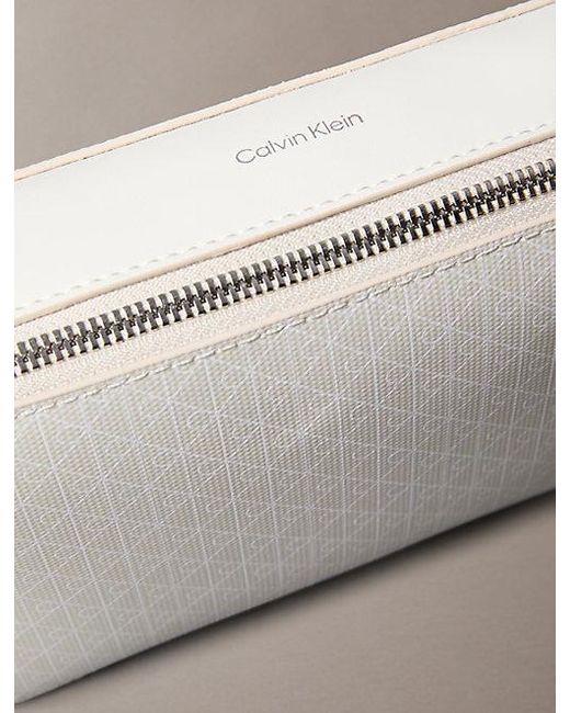 Calvin Klein Natural Allover Emblem Logo Camera Bag