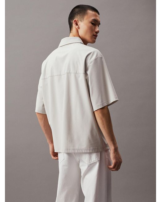 Calvin Klein White Relaxed Jersey Short Sleeve Shirt for men