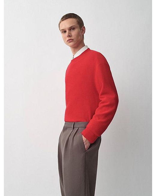 Calvin Klein Red Byron Crewneck Jumper for men