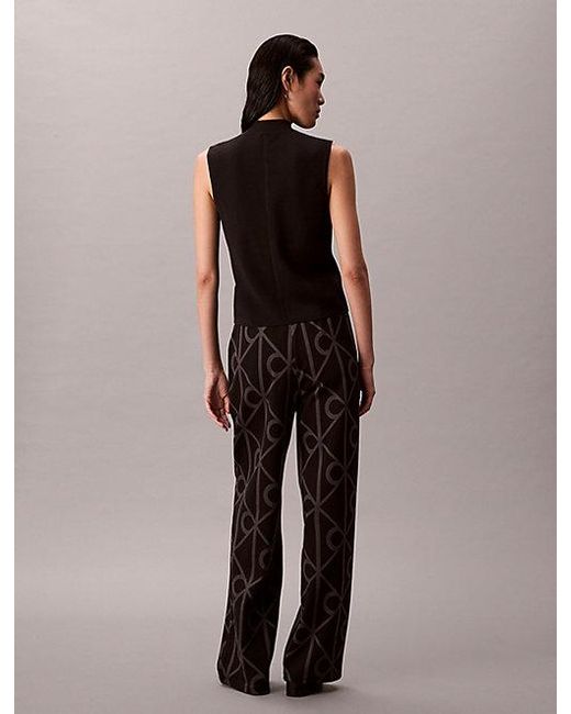 Calvin Klein Blue Jacquard Logo Pull On Trousers